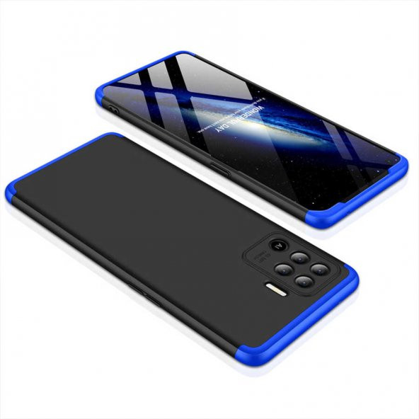 Oppo Reno 5 Lite Kılıf 3 Parça Ays Tam Korumalı Sert Kapak - 4