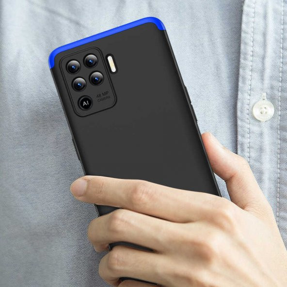 Oppo Reno 5 Lite Kılıf 3 Parça Ays Tam Korumalı Sert Kapak - 5