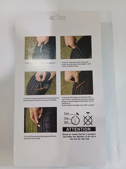 Dubleks Lastik Tamir Kiti, 5 Adet Uzun Fitil, Fitil Atma Ve Kanal Açıcı Aleti - Resim 2