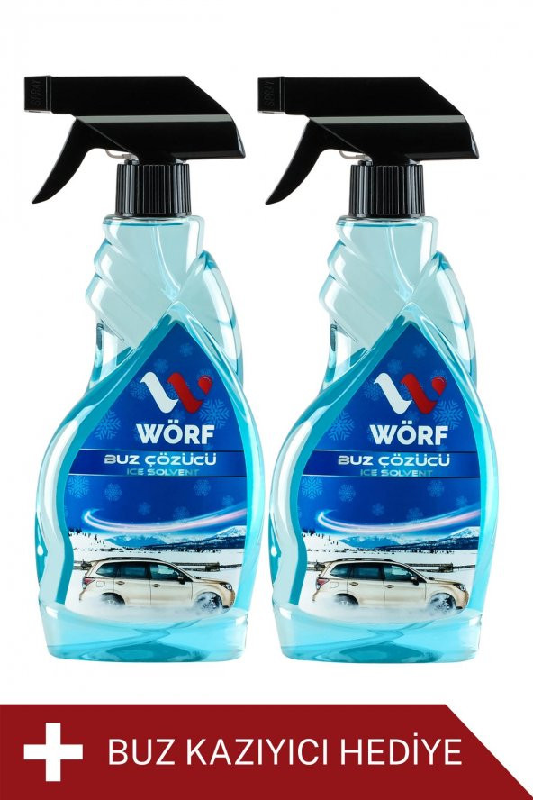 Wörf Buz Çözücü Sprey 500 ML Eko Seri 2 li + Pratik Buz Kazıyıcı