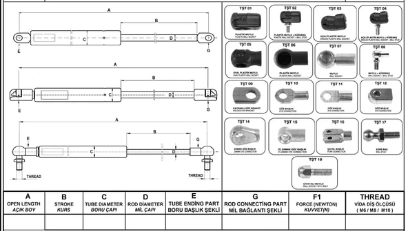 Gazlı Amortisör A Tipi - Resim 6
