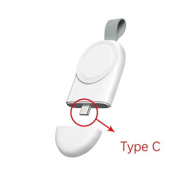 Apple Watch 1 2 3 4 5 6 7 Nesil Uyumlu Anahtarlık Tipi Manyetik Usb Şarj Aygıtı Type-C Girişli