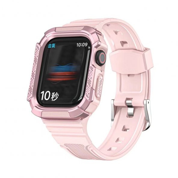 Apple Watch 6-5-4-3 Uyumlu Kordon Kayış Komple Kasa Koruyucu 42-44mm ( ÜRÜN SAAT DEĞİLDİR )