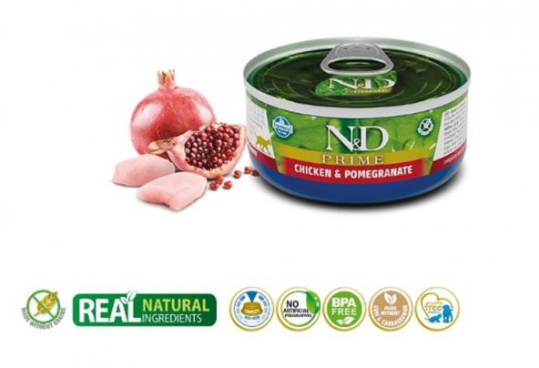 ND Prime Tavuklu ve Narlı Kedi Konservesi 70 gr - 2