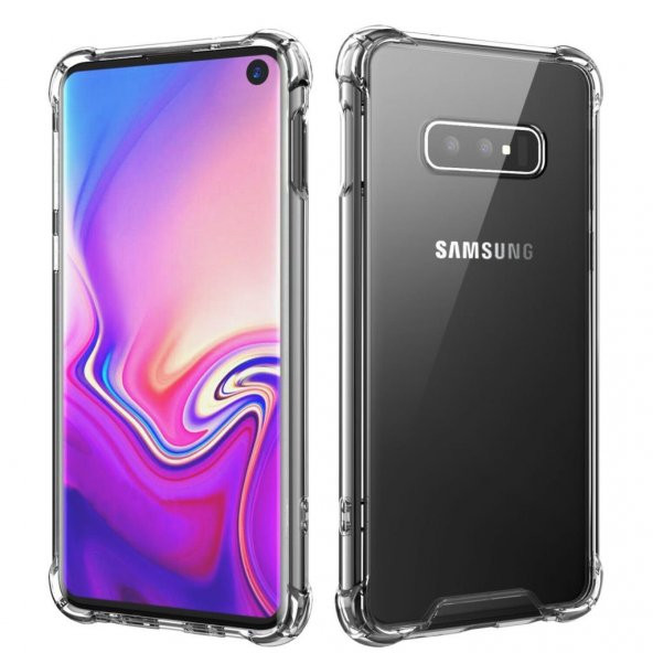 Samsung Galaxy S10e Kılıf Kenar Korumalı Antişok Silikon+Nano Cam