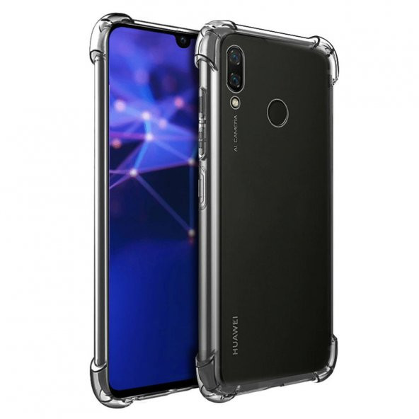 Huawei P Smart 2019 Kılıf Kenar Korumalı Şeffaf Antişok Silikon Kılıf
