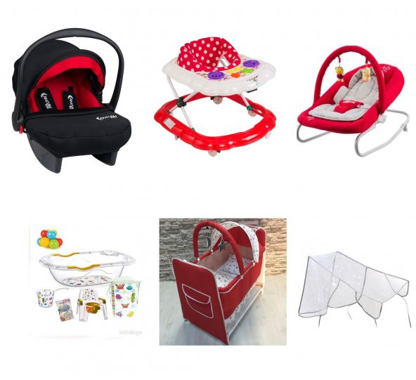Almiron Kids Bebek Çeyiz Seti 11 Parça Ana Kucağı Yürüteç Beşik Puset Küvet Takımı 769995689565