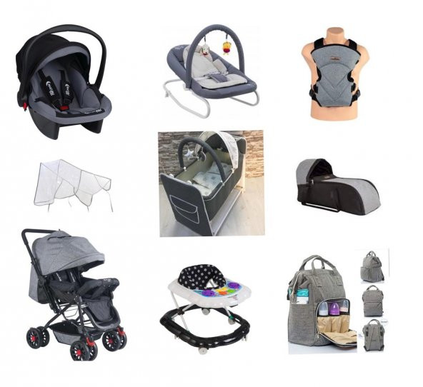 Almira Kids 9 parça Çift Yön Bebek Arabası Portbebe Kanguru Sallanır Beşik Puset - 2