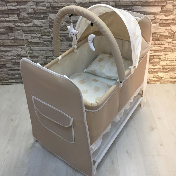 Almiron Kids 13 Parça Bebek Çeyiz Seti Mama Sandalyesi Beşik Çift yön Bebek Arabası Küvet Takımı - 2