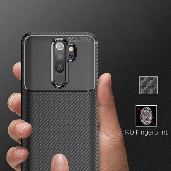 Xiaomi Redmi Note 8 Pro Kılıf Antişok Karbon Silikon Kapak + Cam - 2
