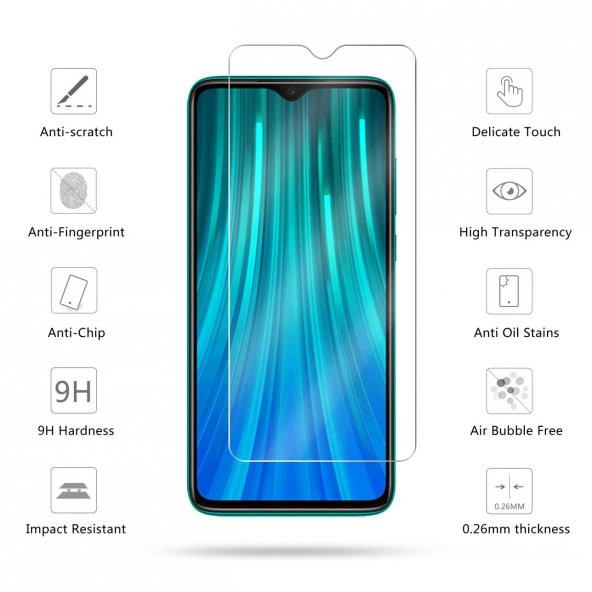 Xiaomi Redmi Note 8 Pro Kılıf Antişok Karbon Silikon Kapak + Cam - 8