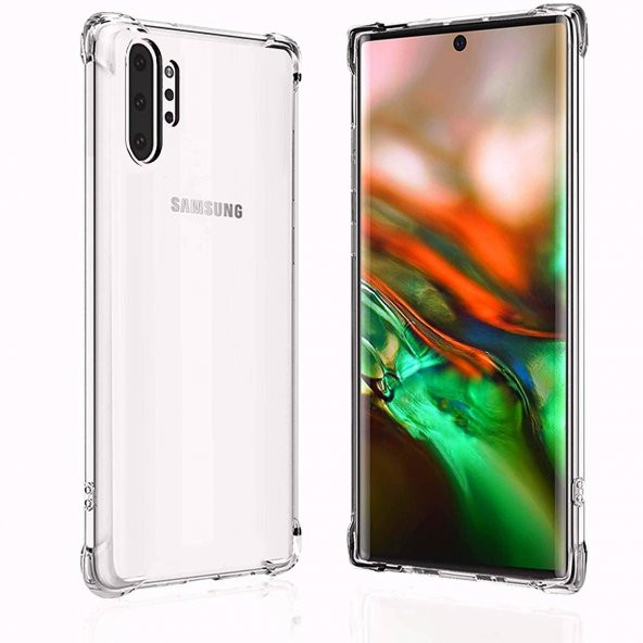 Samsung Galaxy Note 10 Plus Kılıf Zore Antişok Silikon Kenar Koruma