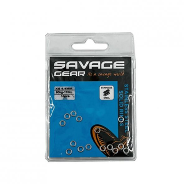 Savage Gear Solid Rings XS 175 lb 80 kg SS 15 Pcs