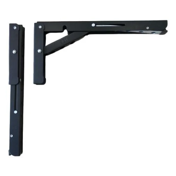 Mandallı Katlanabilir Masa Konsolu 1 Çift Siyah 30cm