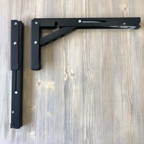 Mandallı Katlanabilir Masa Konsolu 1 Çift Siyah 30cm - 2