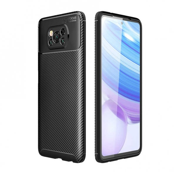 Xiaomi Poco X3 NFC Kılıf Negro Antişok Karbon Silikon Kapak - 4