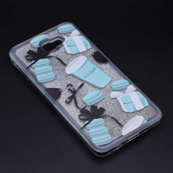 Samsung Galaxy J7 Prime Kılıf Marshmelo Simli Sıvılı Silikon - 2