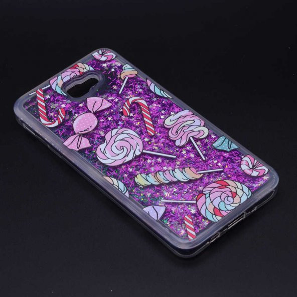 Samsung Galaxy J7 Prime Kılıf Marshmelo Simli Sıvılı Silikon - 3