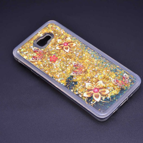 Samsung Galaxy J7 Prime Kılıf Marshmelo Simli Sıvılı Silikon - 7