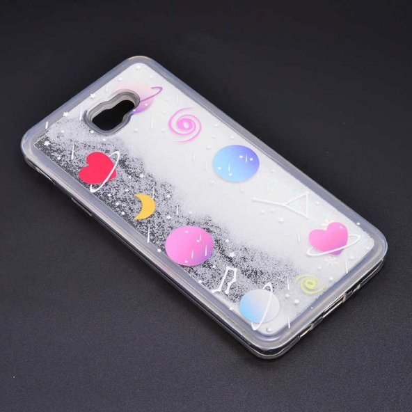 Samsung Galaxy J7 Prime Kılıf Marshmelo Simli Sıvılı Silikon - 9