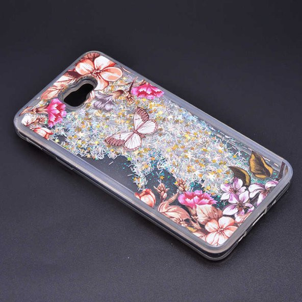 Samsung Galaxy J7 Prime Kılıf Marshmelo Simli Sıvılı Silikon - 10