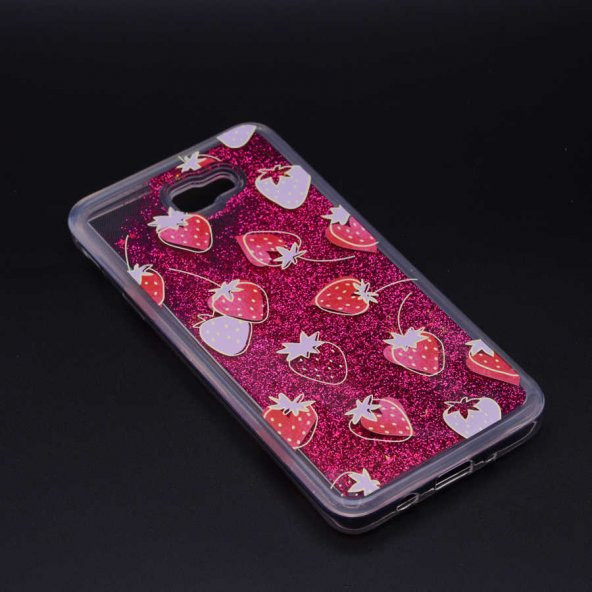 Samsung Galaxy J7 Prime Kılıf Marshmelo Simli Sıvılı Silikon - 6