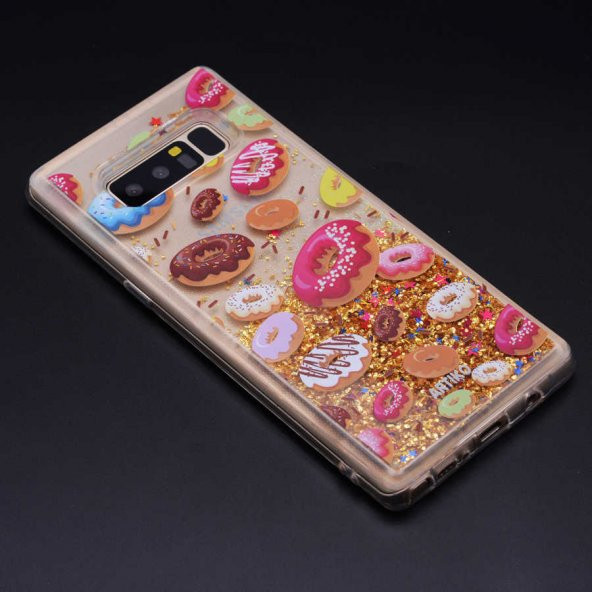 Samsung Galaxy Note 8 Kılıf Marshmelo Simli Sıvılı Silikon