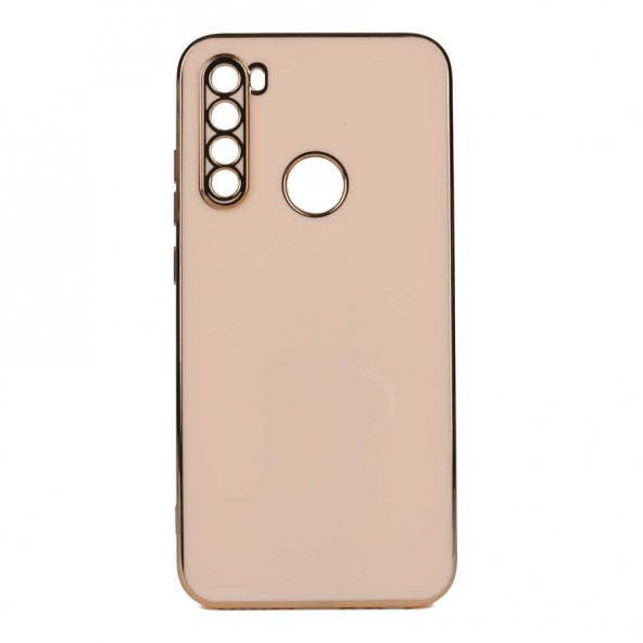 Xiaomi Redmi Note 8 Kılıf Kamera Korumalı Gold Kenarlı Silikon Kapak - 7