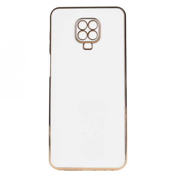 Xiaomi Redmi Note 9 Pro Kılıf Kamera Korumalı Gold Kenarlı Silikon Kapak - 6