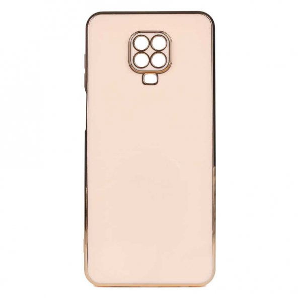Xiaomi Redmi Note 9 Pro Kılıf Kamera Korumalı Gold Kenarlı Silikon Kapak - 8