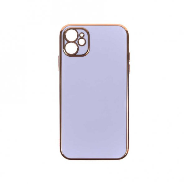 Apple iPhone 11 Kılıf Kamera Korumalı Gold Kenarlı Silikon Kapak - 7