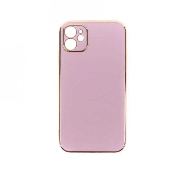 Apple iPhone 11 Kılıf Kamera Korumalı Gold Kenarlı Silikon Kapak - 8