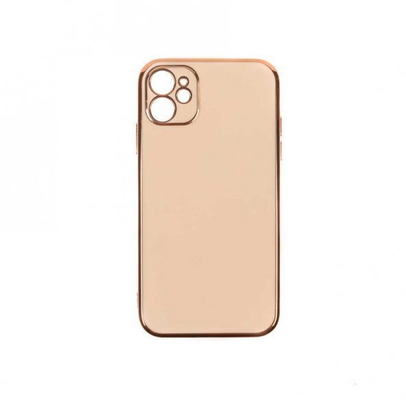 Apple iPhone 11 Kılıf Kamera Korumalı Gold Kenarlı Silikon Kapak - 10