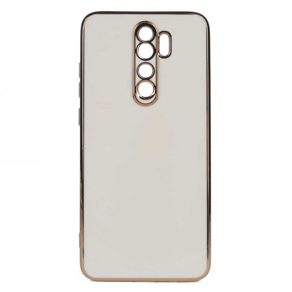 Xiaomi Redmi Note 8 Pro Kılıf Kamera Korumalı Gold Kenarlı Silikon Kapak - 6