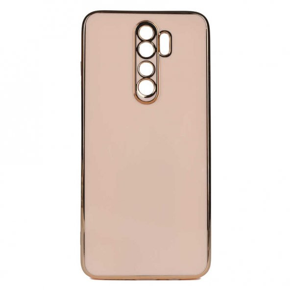 Xiaomi Redmi Note 8 Pro Kılıf Kamera Korumalı Gold Kenarlı Silikon Kapak - 7