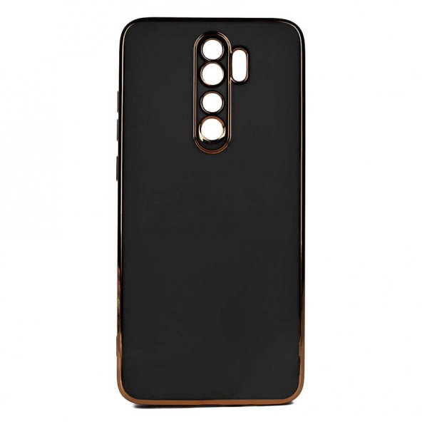 Xiaomi Redmi Note 8 Pro Kılıf Kamera Korumalı Gold Kenarlı Silikon Kapak - 9