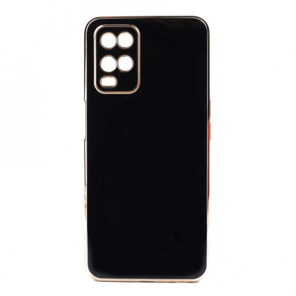 Oppo A54 4G Kılıf Kamera Korumalı Gold Kenarlı Silikon Kapak - 5