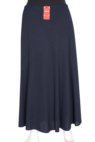 Hesna Kadın Firdevs Firuze Astarlı Çapraz Model Lacivert Etek - 4