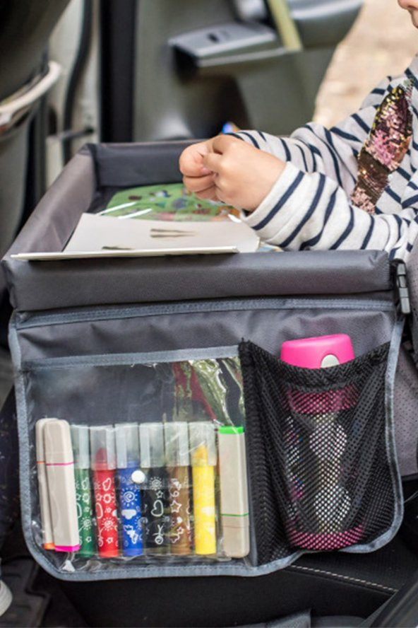 Oto Koltuğu Çocuk Aktivite Masası Eğitici Bebek Arabası Seyahat Masası Sehpası Oto Koltuk Aksesuarı - 4