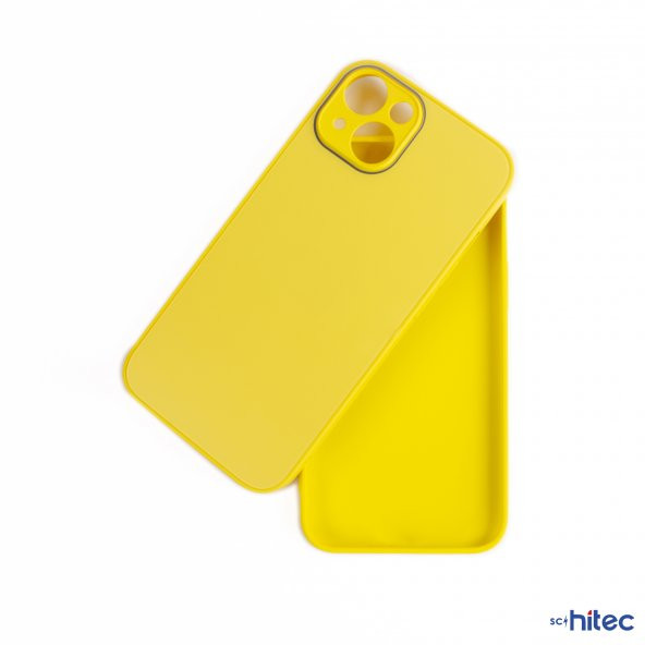 ScHitec Deluxe İphone 13 Mat Kılıf Sarı - Resim 3