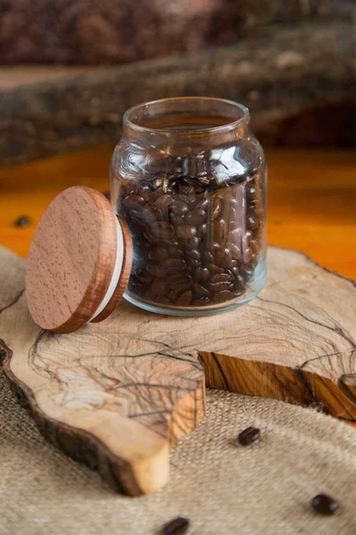 Ahşap Kapaklı Kavanoz - Küçük Boy ürün görseli 1