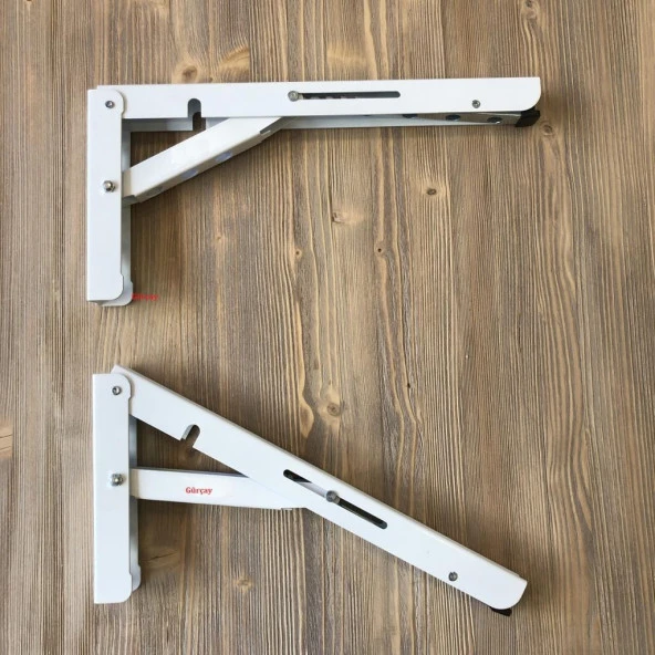 Mandallı Katlanabilir Masa Konsolu Dereceli 1 Çift Beyaz 40cm Dereceli - 6