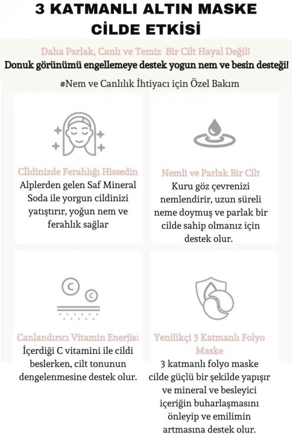 Dermal 3 ADET Tek Kullanımlık 3 Katmanlı Rose Altın Folyo Göz Maskesi - 3