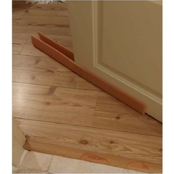 Açık Kahve Renk 5 Adet Oluklu Kapı Altı Eşik Süngeri Soğuk Kesici Toz Rüzgar Önleyici Yalıtım Strafo