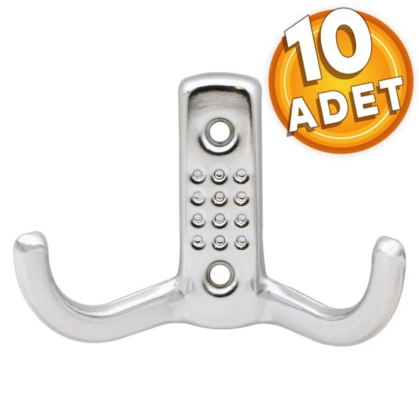 Noktalı Askı Portmanto Vestiyer Duvar Dolap Elbise Askısı Mobilya Askılığı Metal Askı (10 ADET)