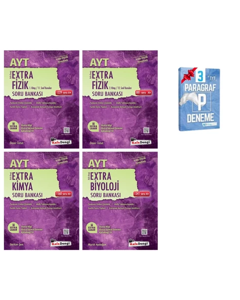AYT Extra Fizik 1-2 Kitap Kimya ve Biyoloji Soru Bankası