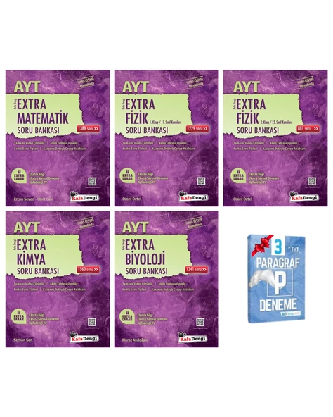 AYT Extra Matematik Fizik 1-2 Kitap Kimya ve Biyoloji Soru Bankası