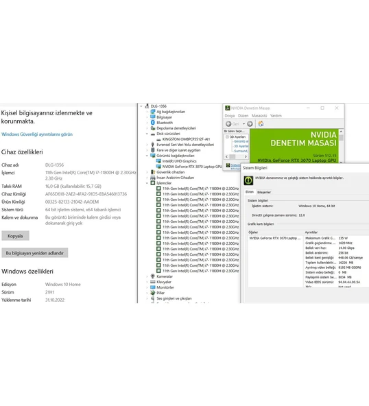 MSI GP66 Leopard 11UG İKİNCİ EL Intel Core i7 11800H 16GB 512 SSD RTX3070 15.6" FHD - 5