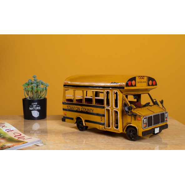 Jayland Metal Eskitilmiş Retro Klasik Okul Otobüsü