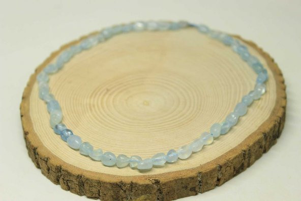 Akuamarin Taşı Doğal Parçalar Kolye (Klipsli) (25547) - 3